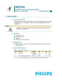 Datasheet BGE788 manufacturer Philips